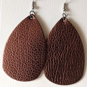 Faux leather drop earrings